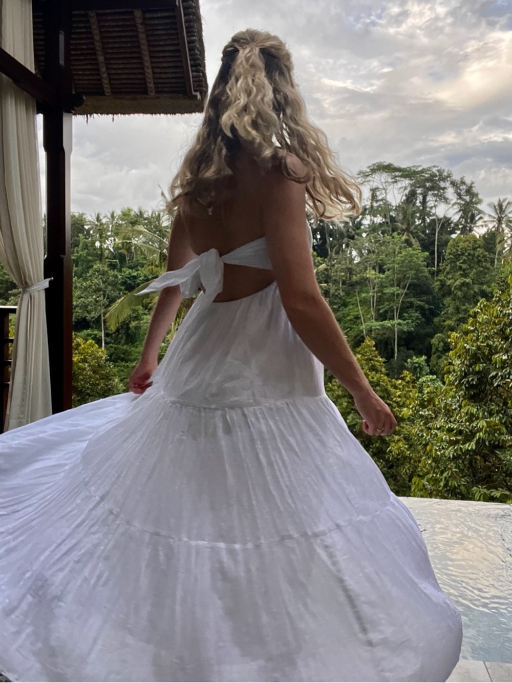 American Eagle Outfitters White Tie-Back Maxi Dress - Picture 3 of 6